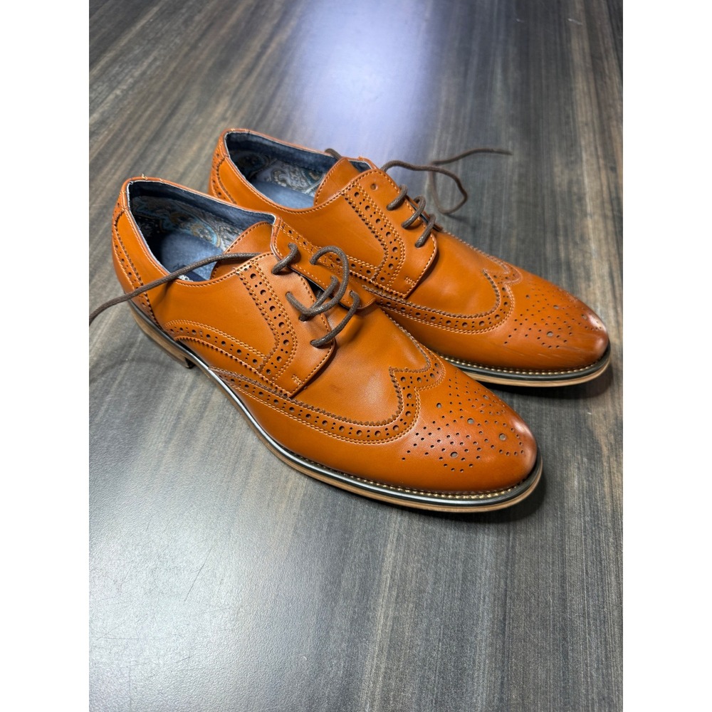 Bruno‎ Marc Men's Brown Wingtip Brogue Oxford Dress Shoes Size 7.5
